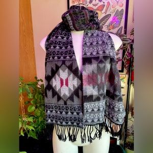 Softer than Cashmere red black and white print scarf